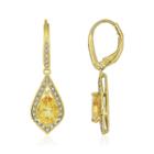 14k Gold Over Silver Genuine Citrine & Lab-created White Sapphire Drop Earrings