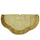 48 Gold Glittered Swirl Christmas Tree Skirt With Velveteen Trim