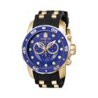Invicta Pro Diver Mens 18k Gold-plated Blue Chronograph Watch 6983