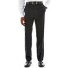Claiborne Black Solid Flat-front Suit Pants