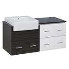 48.75-in. W Wall Mount White-dawn Grey Vanity Setfor 3h4-in. Drilling Black Galaxy Top