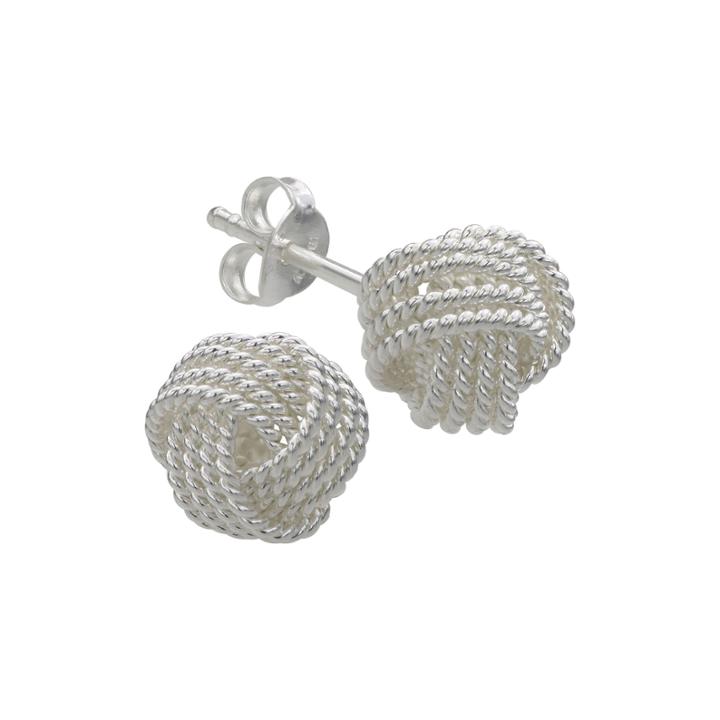 Sterling Silver Rope Love Knot Stud Earrings
