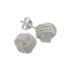 Sterling Silver Rope Love Knot Stud Earrings