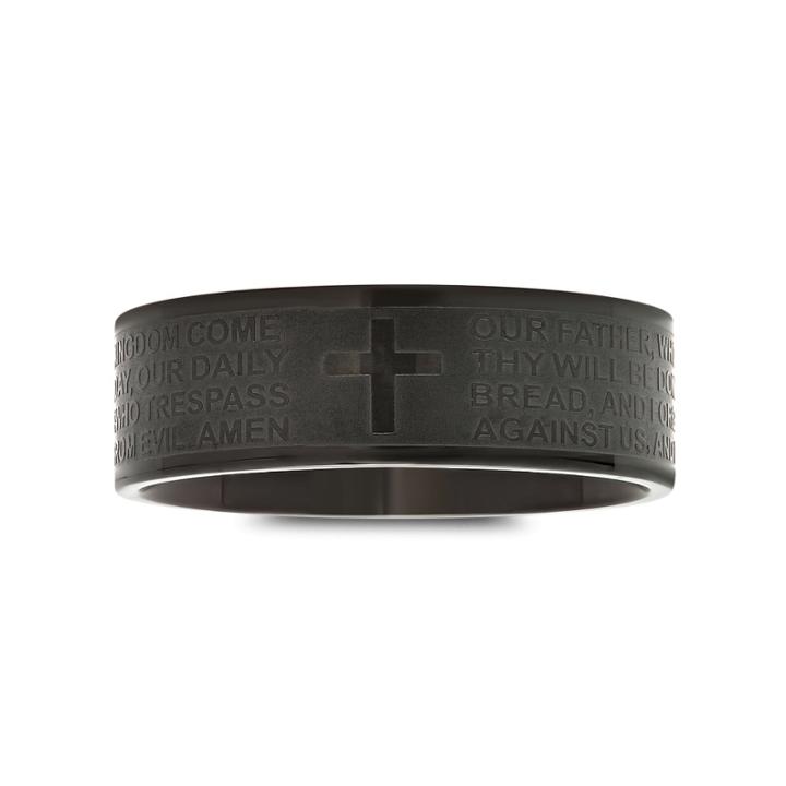 Mens Stainless Steel Lor's Prayer Band