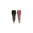 White Mark Women's Plus Size Legging-pack Of 2 (one Size Fits Most)