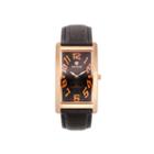 Croton Mens Black And Rose Rectangular Strap Watches