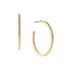Nicole By Nicole Miller Crystal-accent Gold-tone Hoop Earrings
