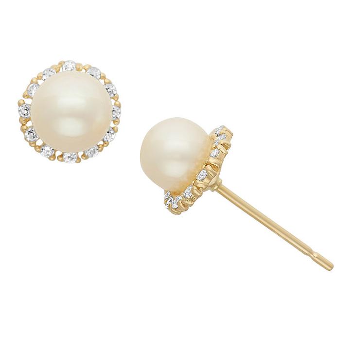 Genuine White Pearl 7mm Stud Earrings