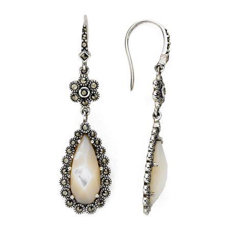 Marcasite And Mother-of-pearl Drop Earrings