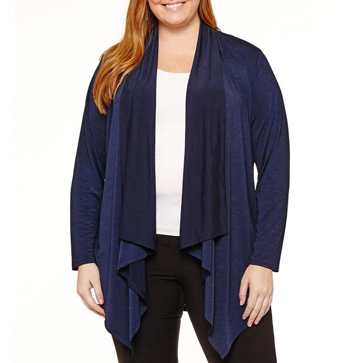 Worthington Long Sleeve Cardigan - Plus
