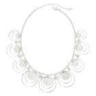 Silver-tone Textured Disc Shaky Necklace