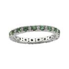 Personally Stackable Diamond-accent Lab-created Emerald Ring