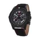 So & Co Ny Men's Yacht Club Black Leather Sport Quartz Watch J151p54