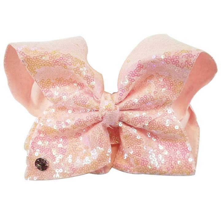 Jojo Siwa Large Signature Hair Bow Light Pink W/sequins