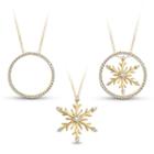 18k Gold Over Silver 3-in-1 Cubic Zirconia Snowflake Necklace