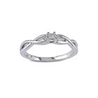 Diamond-accent 10k White Gold Twist Bridal Ring