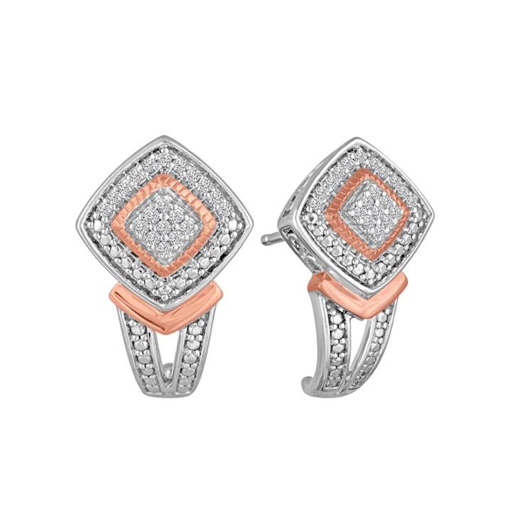 1/10 Ct. T.w. White Diamond Gold Over Silver Drop Earrings