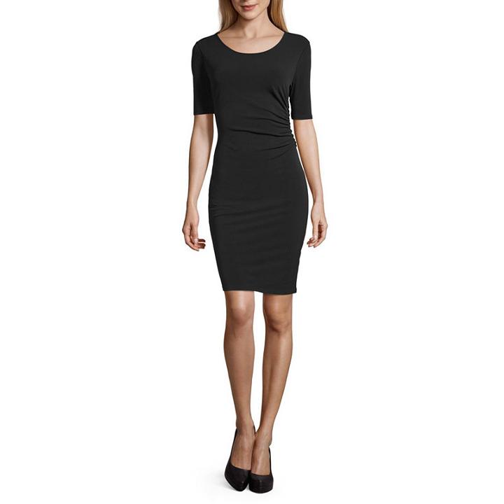 Worthington Short Sleeve Side Rouched Dress - Tall