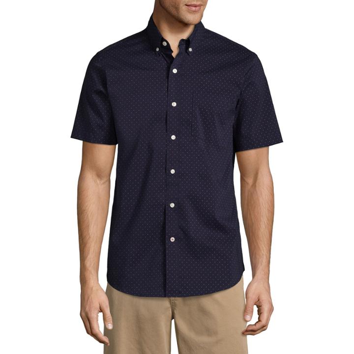 Dockers Short Sleeve Dots Button-front Shirt