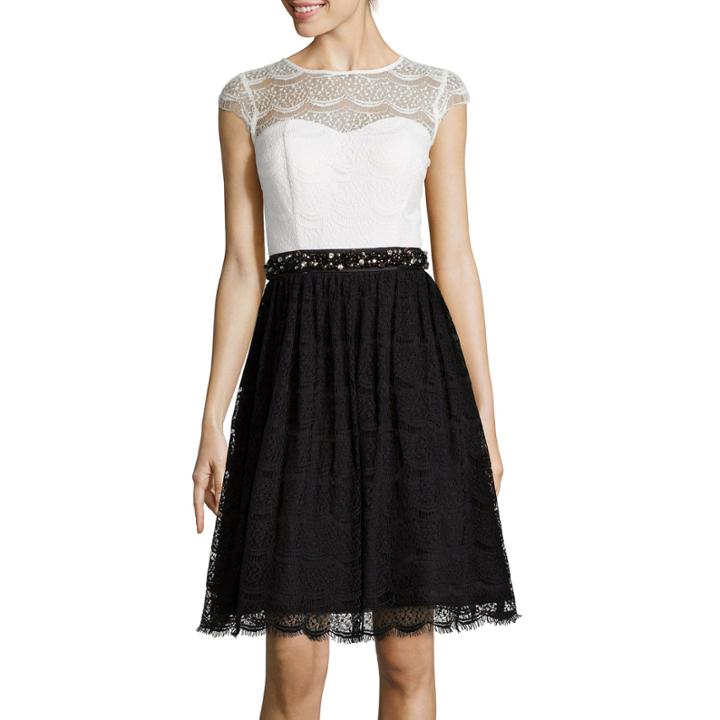 Jackie Jon Lace Fit-and-flare Cocktail Dress