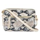 Faux Snake Zip Crossbody Bag