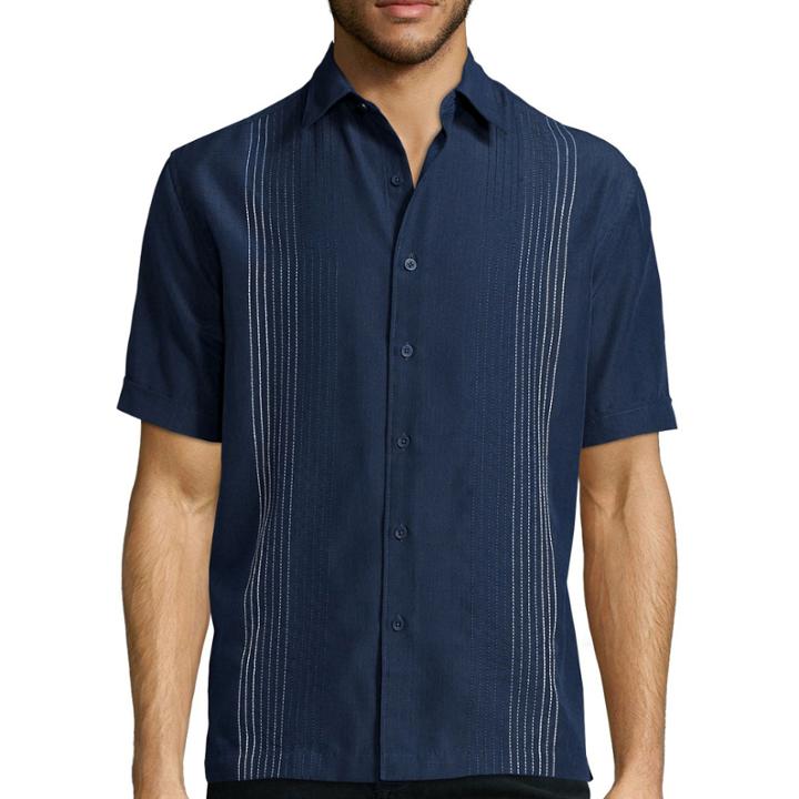 Havanera Co. Short-sleeve Texture Ombre Button-front Shirt
