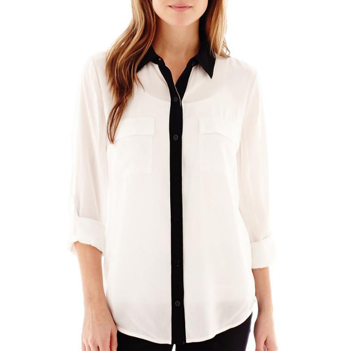 A.n.a 3/4-sleeve Flap-pocket Shirt