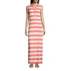 St. John's Bay Sleeveless Stripe Maxi Dress-petites