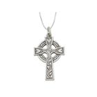 Sterling Silver Rhodium Oxidized Antique Cross 18 Pendant Necklace