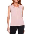 Black Label By Evan-picone Sleeveless Crew Neck Crepe Blouse