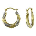 Small Two-tone Hoop Earrings 10k Gold