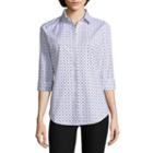 Worthington 3/4 Sleeve Button-front Shirt-talls