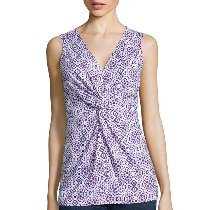 St. John's Bay Sleeveless Twist-front Top