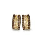 Grand Sample Sale By Le Vian Chocolatier Floral Lace Chocolate & Vanilla Diamonds Earrings In 14k Honey Gold