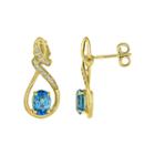 Genuine Blue Topaz And Lab-created White Sapphire Infinity Earrings