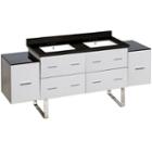 74.5-in. W Floor Mount White Vanity Set For 3h4-in. Drilling Black Galaxy Top White Um Sink