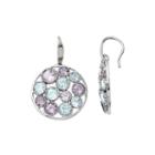 Genuine Topaz And Amethyst Sterling Silver Round Drop Earrings
