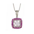 Limited Quantities Cushion-cut Genuine Kunzite And Pink Sapphire Pendant Necklace