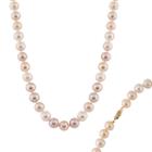 Splendid Pearls Womens 9mm Multi Color Cultured Freshwater Pearls 14k Gold Strand Necklace