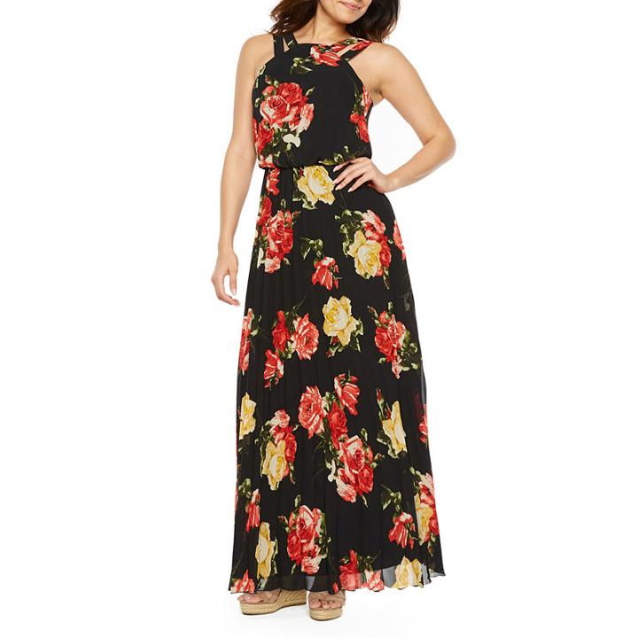 Premier Amour Sleeveless Pattern Maxi Dress