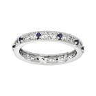 Personally Stackable Lab-created Blue Sapphire Filigree Eternity Ring
