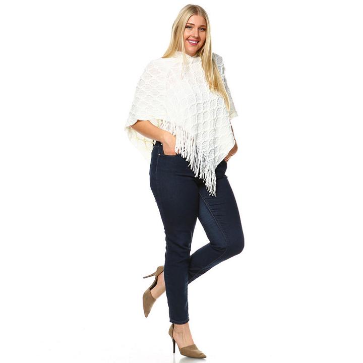 White Mark Frostine Poncho-plus