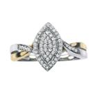 1/5 Ct. T.w. Diamond 10k Two-tone Gold Marquise Promise Ring