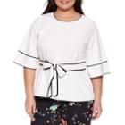 Worthington 3/4 Sleeve Crew Neck Knit Blouse-plus