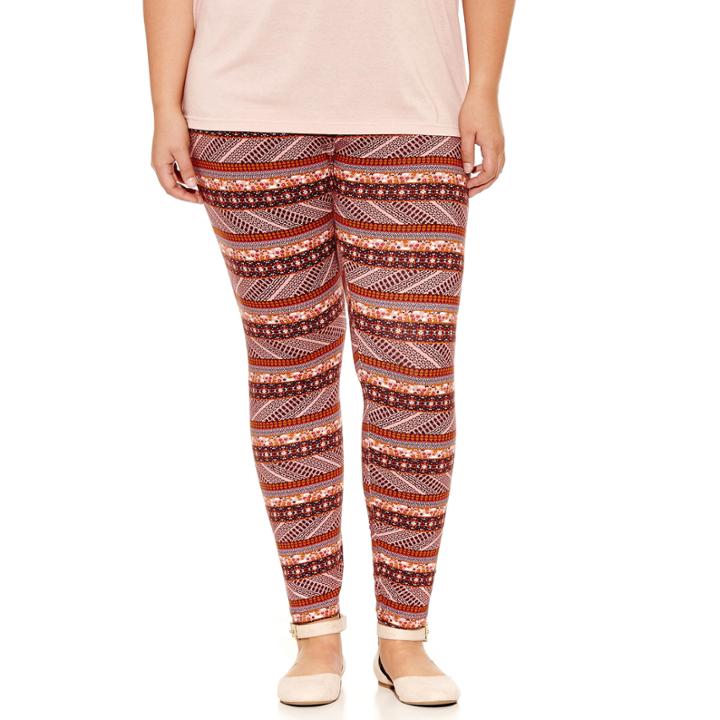 Flirtitude Abstract Jersey Leggings-juniors Plus