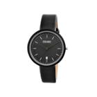Crayo Womens Easy Black Leather-band Watch With Date Cracr2402