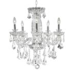 Olde World Collection 5 Light Chrome Finish Crystal Chandelier