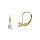 Genuine Aquamarine 14k Yellow Gold Aquamarine Earrings