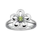 Personally Stackable Genuine Peridot Sterling Silver Flower Stackable Ring