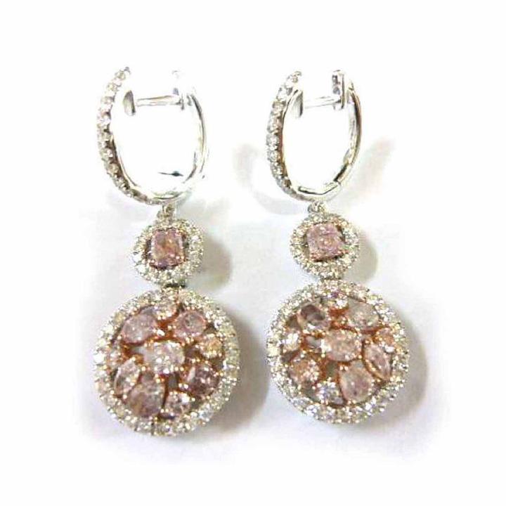 3 Ct. T.w. Genuine Pink Diamond Drop Earrings